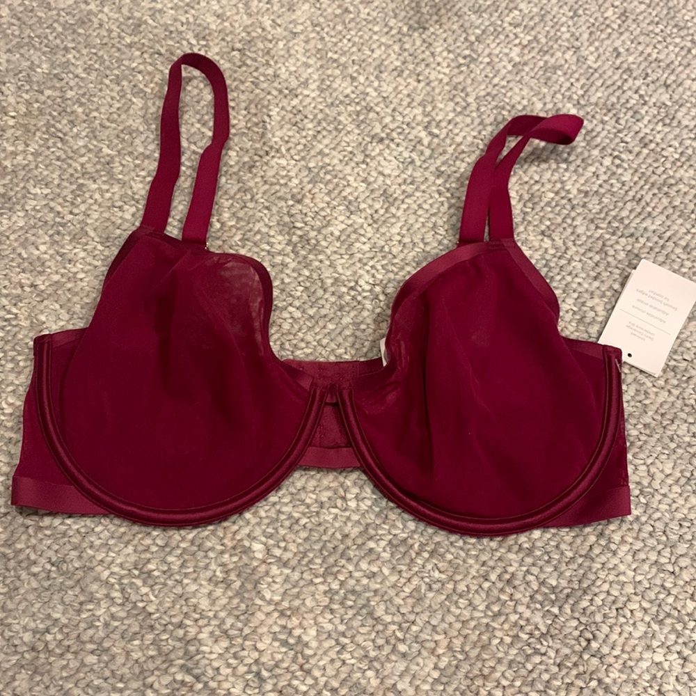36DD burgandy lace bra
